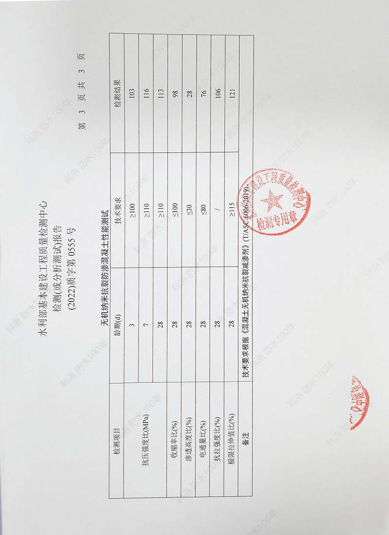 水利部基本建设工程质量检测中心检测（或分析）报告20220602-科洛混凝土外加剂4